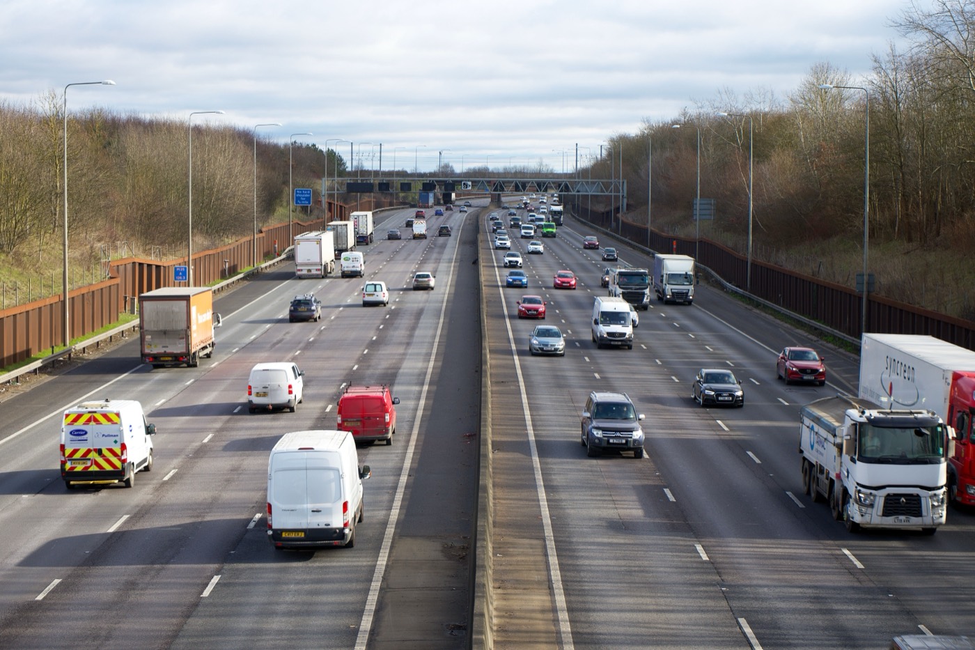 HGV lorries on a UK motorway